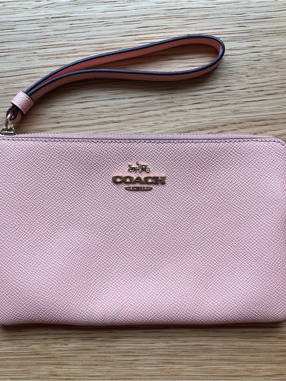 Coach Corner Zip Wristlet Pink Petal